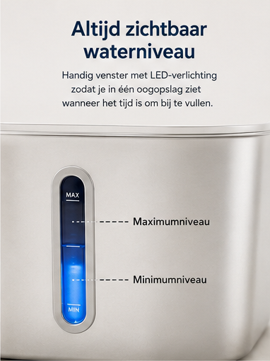 Premium RVS Drinkfontein voor Katten – 2,2L | Fluisterstil • 304 RVS • BPA-vrij